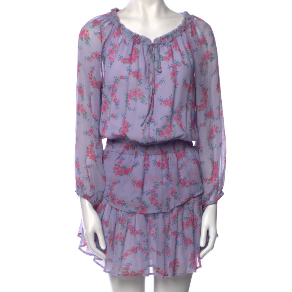 LOVESHACKFANCY Silk lilac purple mini dress